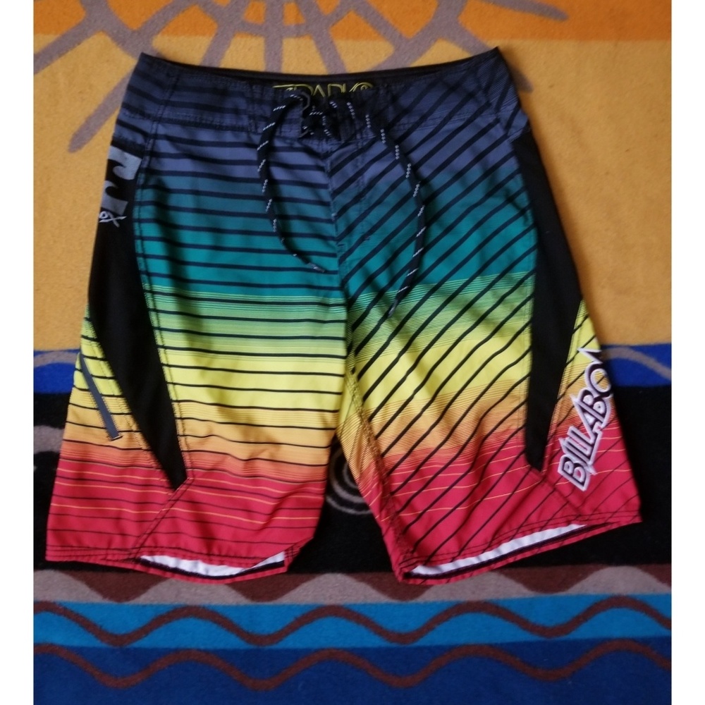 Billiabong Multi Color Striped Board Shorts